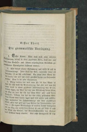 Erster Theil. Die grammatische Auslegung