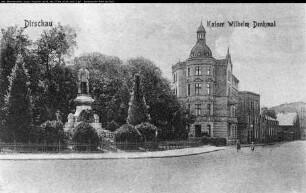 Dirschau, Kaiser-Wilhelm-Denkmal ("Postkarte")