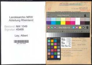 Entnazifizierung Albert Ley , geb. 19.08.1887 ()