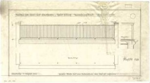 Billing, Hermann; Karlsruhe (Baden-Württemberg), Kolpingplatz; Kolpingplatz (früher Karlsplatz) - Neubau Kantstraße, Wohnhaus Billing, Terrassengitter (Grundriss; Ansicht; Schnitt)