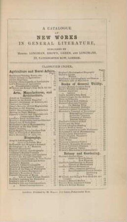 A catalogue of new works in general literature