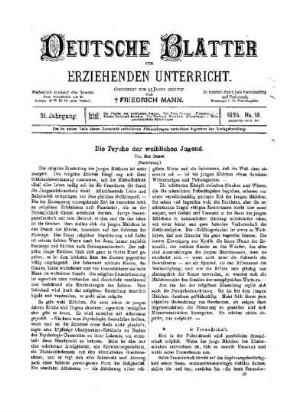 Die Psyche der weiblichen Jugend : (Fortsetzung)