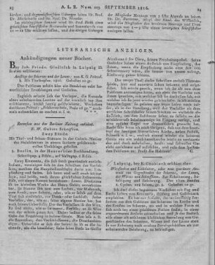 Literarische Anzeigen