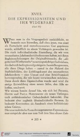 XVIII. Die Expressionisten Und Ihr Widerpart. Saal 55
