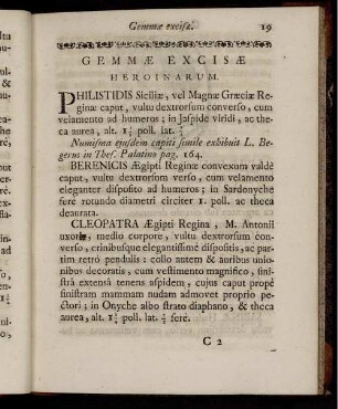 [Abbildung und Abbildungsbeschreibung] Gemmæ Excisæ Heroinarum.