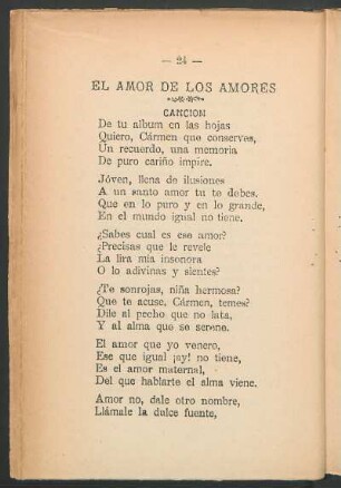 El amor de los amores : Canción