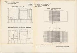 Rhein-Herne-Kanal. Schleuse 1, Duisburg-Meiderich: Unterhaupt: Schnitte, unterer Rost 1:100