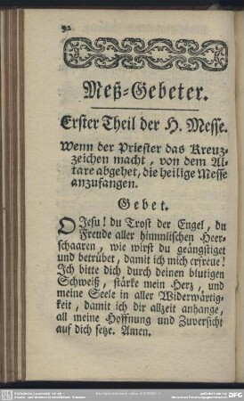 Meß-Gebeter