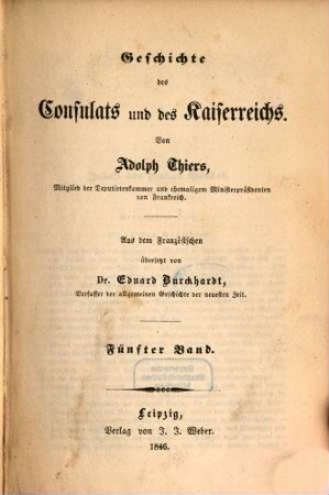 Geschichte des Consulats und des Kaiserreichs, 5
