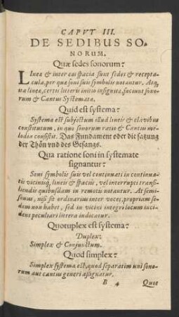 Caput III. De Sedibus Sonorum.