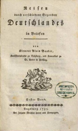 Reisen durch verschiedene Gegenden Deutschlandes in Briefen, 1