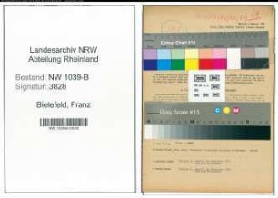 Entnazifizierung Franz Bielefeld , geb. 19.09.1908 (Ingenieur)