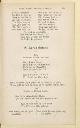 IX. Spruchdichtung
