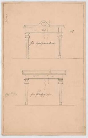 Thiersch, Friedrich von; München; Justizpalast - Tische (Ansichten)