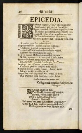 46-60, Epicedia