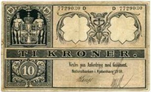 Geldschein, 10 Kroner, 1910