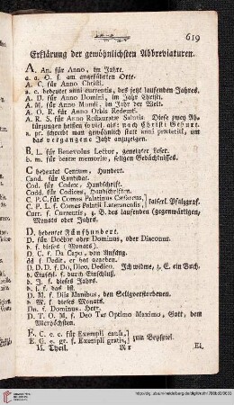Erklärungen der gewöhnlichen Abbreviaturen
