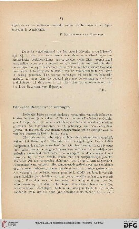 1: Het "Olde Rechthuis" te Groningen