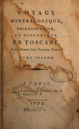 Voyage Minéralogique, Philosophique, Et Historique, En Toscane, 2