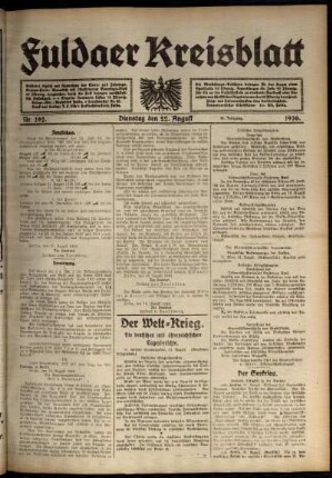 Ausgabe vom Dienstag, den 22. August 1916.