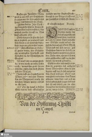 V. Von der Opfferung Christi im Tempel.