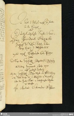 [Faszikel 52: Leichenpredigten auf Friedrich August von Sachsen-Zeitz (geb. 1700, † 17. Febr. 1710)]