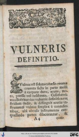 Vulneris Definitio.