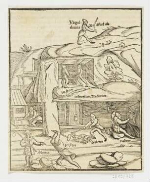 Bergwerk, erstmals erschienen in: Sebastian Münster, "Cosmographiae universalis ", Basel 1544