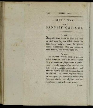 Sectio XXX. De Sanguificatione