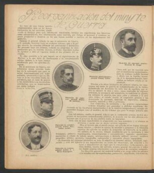Reorganización del ministerio de Guerra
