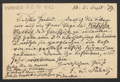 Brief an Robert Musiol : 05.09.1879