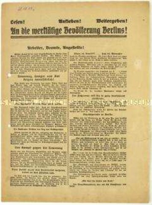 Flugblatt der KPD vom 19. Oktober 1922 zu einer Versammlung der Organisation Escherich in Berlin