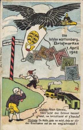 Die letzten württemberg. Briefmarken 1. April 1902