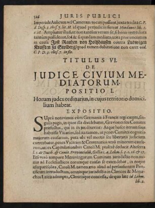 Titulus VI. De Iudice Civium Mediatorum.