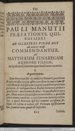 Pauli Manutii Praefationes