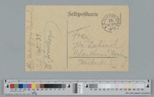 Postkarte an Ida Dehmel