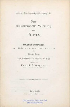 Über die diuretische Wirkung des Borax