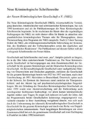 Neue Kriminologische Schriftenreihe