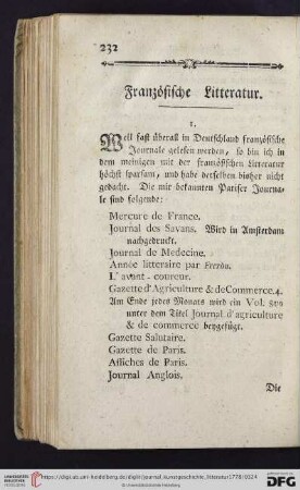 Französische Litteratur