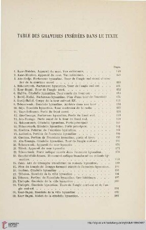 Table des gravures insérées dans le texte