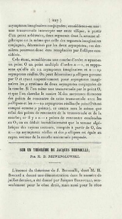 Sur un théorème de Jacques Bernoulli.