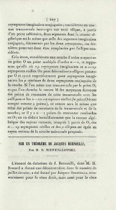 Sur un théorème de Jacques Bernoulli.