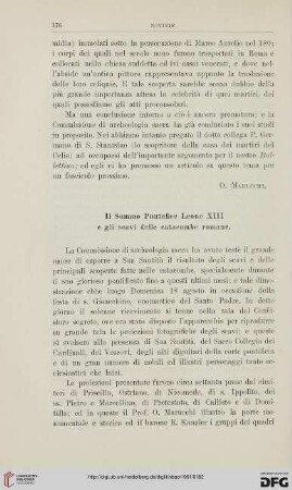 Il Sommo Pontefice Leone XIII e gli scavi delle catacombe romane