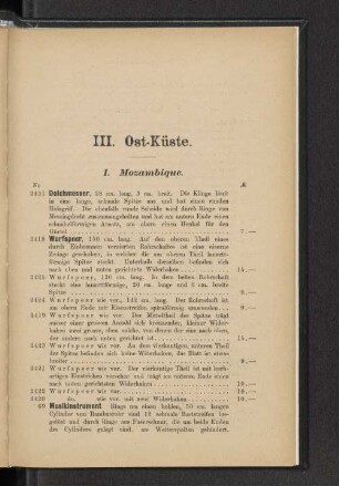 III. Ost-Küste.