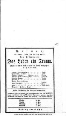 Das Leben ein Traum