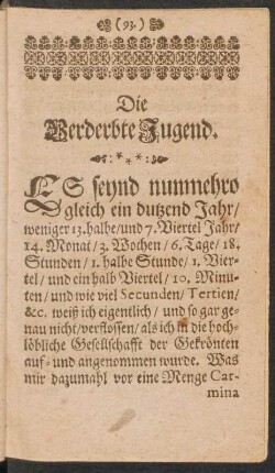 Die Verderbte Jugend.
