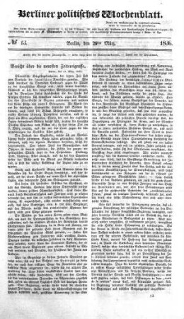 No 13, 26. März 1836