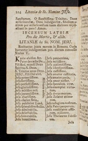 214-219, Litaniae de Ss. Nomine Jesu. Oratio ad Jesum. Ad Spiritum Sanctum.