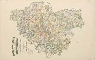 Markungskarte des Königreichs Württemberg mit Einzeichnung der Staatsstraßen; Markungskarte des Königreichs Württemberg mit Einzeichnung der Beitragsstraßen im Sinne von Kap. 40 Titel 9 des Hauptfinanzetats