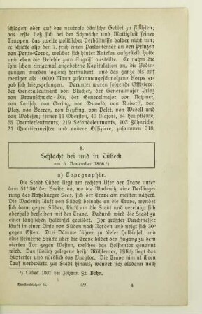 8. Schlacht bei und in Lübeck, geliefert am 6. November 1806